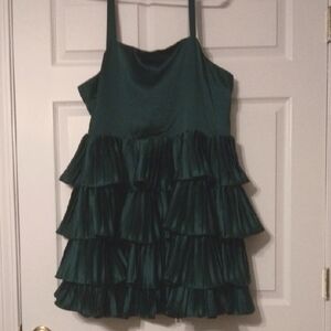 Elegant Green Tiered Dress